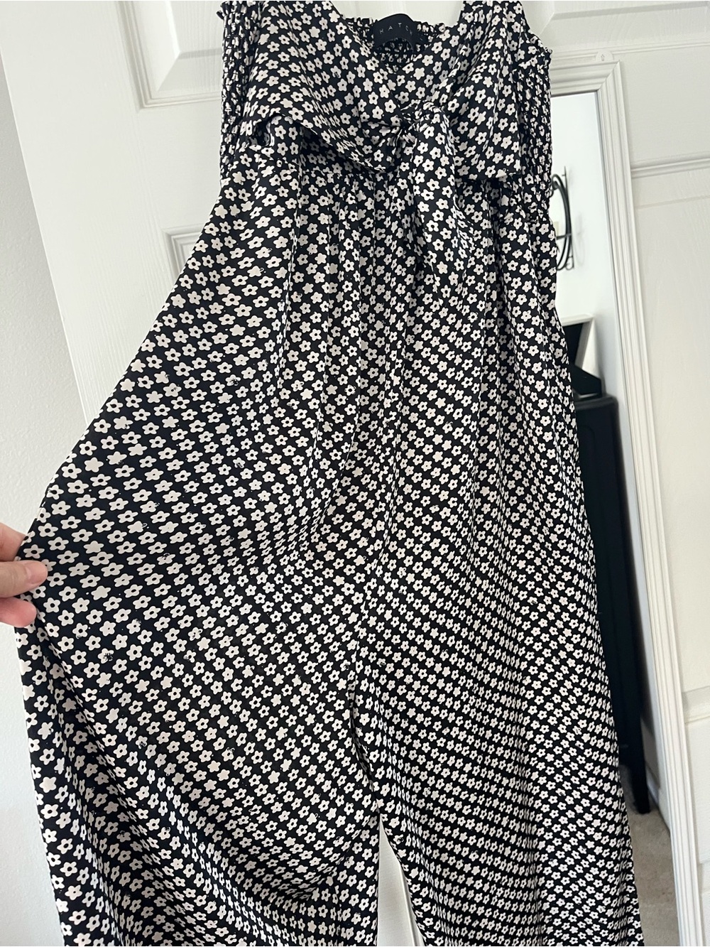 Hatch Black and White Floral Wide Leg Jumpsuit - Picture 3 of 6